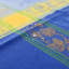 French Chateaux Floral Wipeable Spill Resistant Polytetrafluoroethylene Coated Blue Cotton Jacquard Tablecloth-75105220