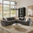 Cioffi 114"W Oversized L Shaped 5 Piece Down Blend Modular Cloud Sectional Sofa with Removable Cushion Cover-816677045