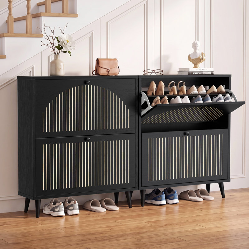 Armoire de rangement pour chaussures 16 paires, Black