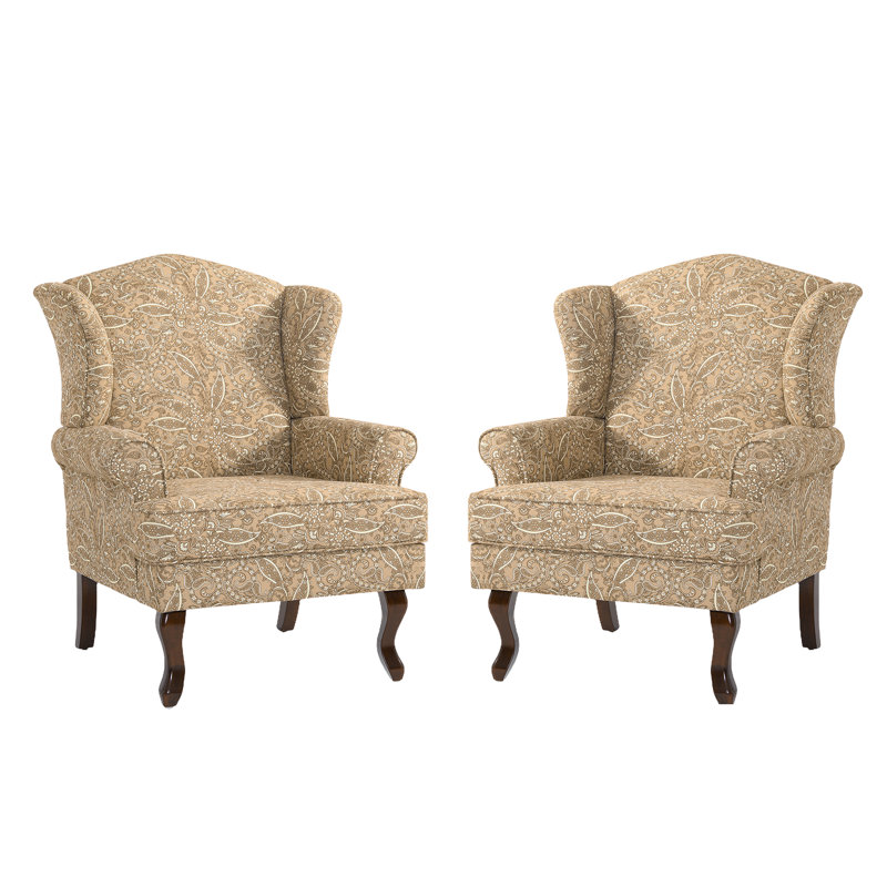 Upholstered Cotton Armchair, Paisley Brown