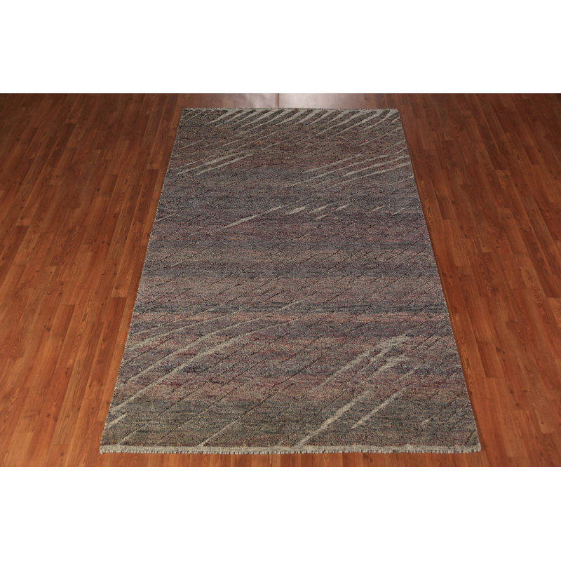 Tapis rayé de style marocain indien 5 x 8