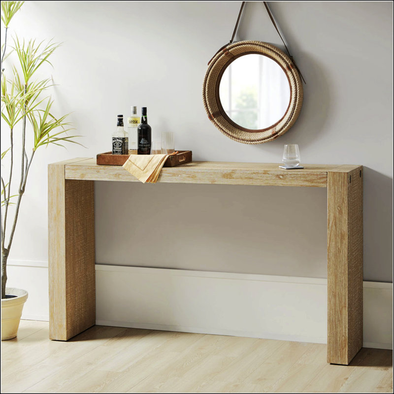 Console Kasadie, table d'entrée, table de couloir avec cadre en bois, Brun, H 36 po x l 64 po x P 15 po