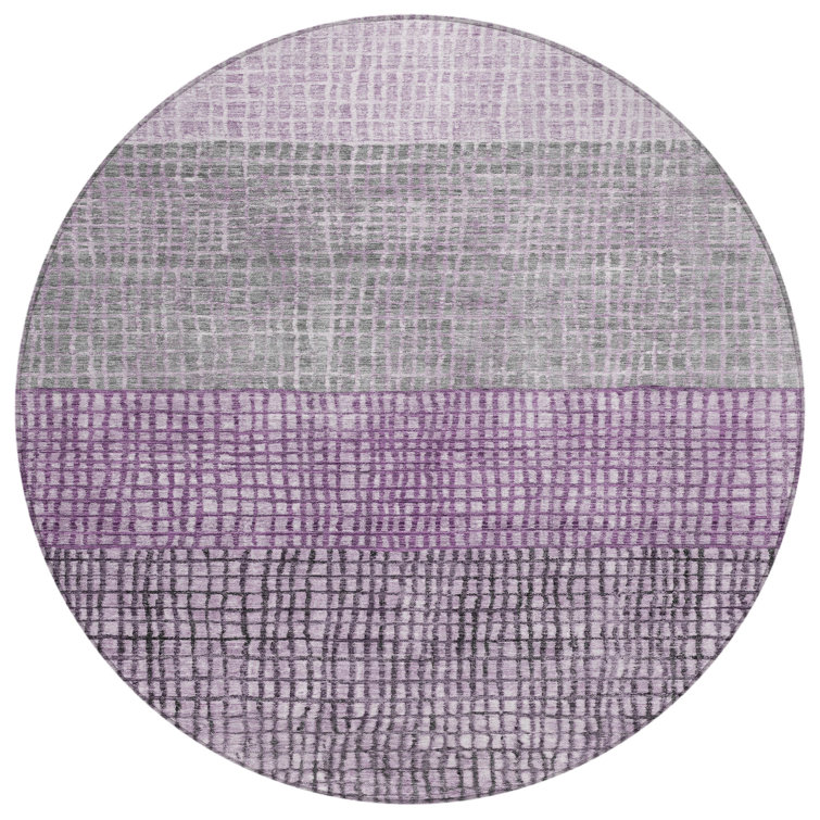 Machine Washable Indoor/Outdoor Xhevrie Plum Rug
