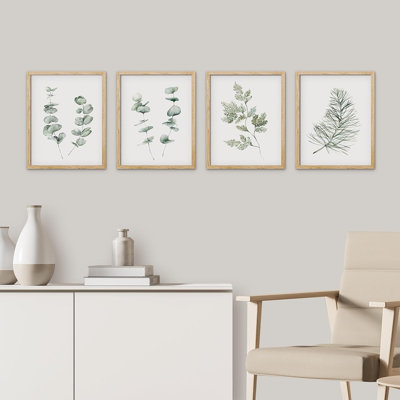 " Sage Green Wildflower Forest Plant " 4 - Pieces
