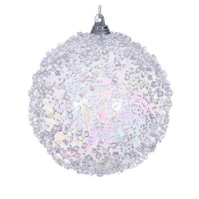4" Iridescent Bead Ball. Includes 3 ornaments per bag.