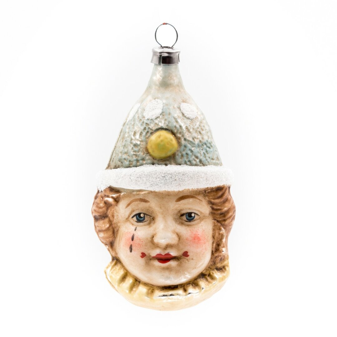 Geformtes Ornament für Weihnachten Clownkopf mit Mütze