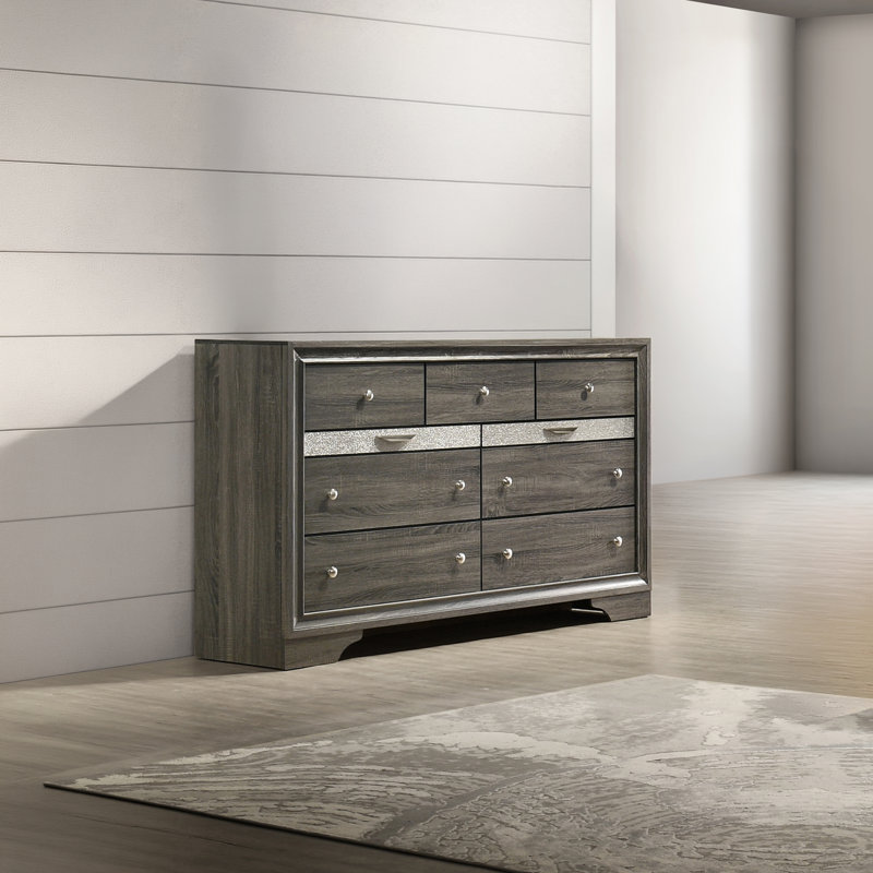 Commode 9 tiroirs Smartt, Gris