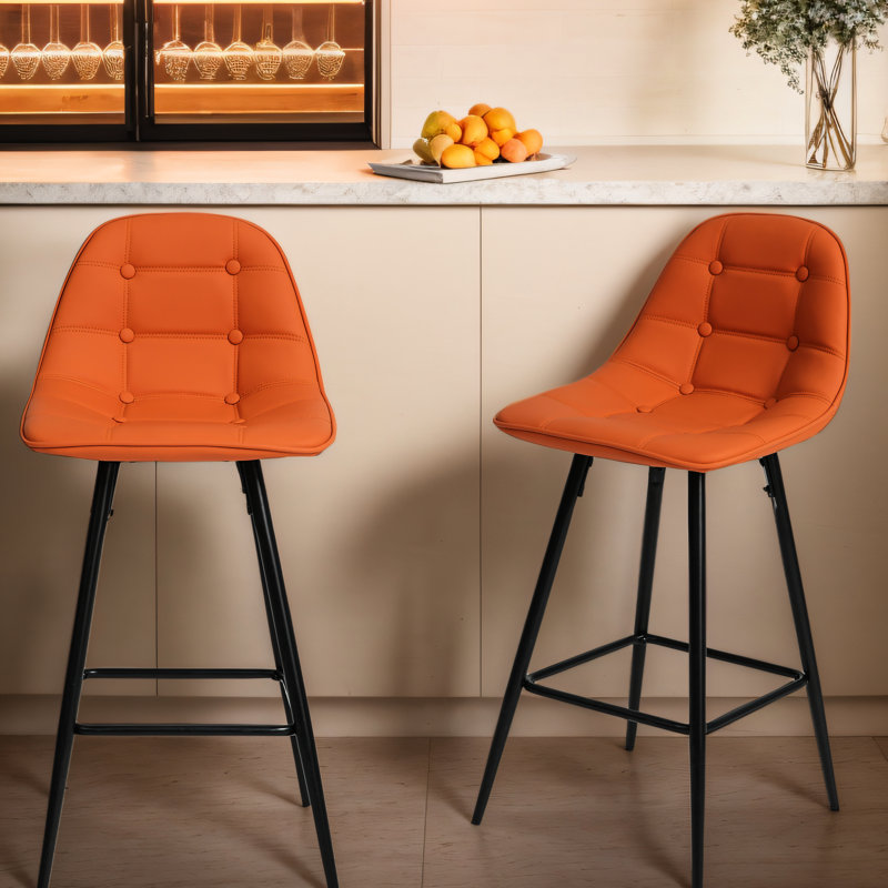 De comptoir en similicuir blanc et blanc pour bar maison - 25,5 po, de 2 espaces intérieurs modernes sans accoudoirs, Blanc