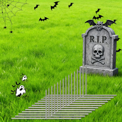 30PCS Halloween Metal Stake Heavy Duty 9''X4''tombstone Stake,T Shape Metal Stakes Halloween Yard Stakes For Outdoor Lawn Graveyard Tombstone Decorations