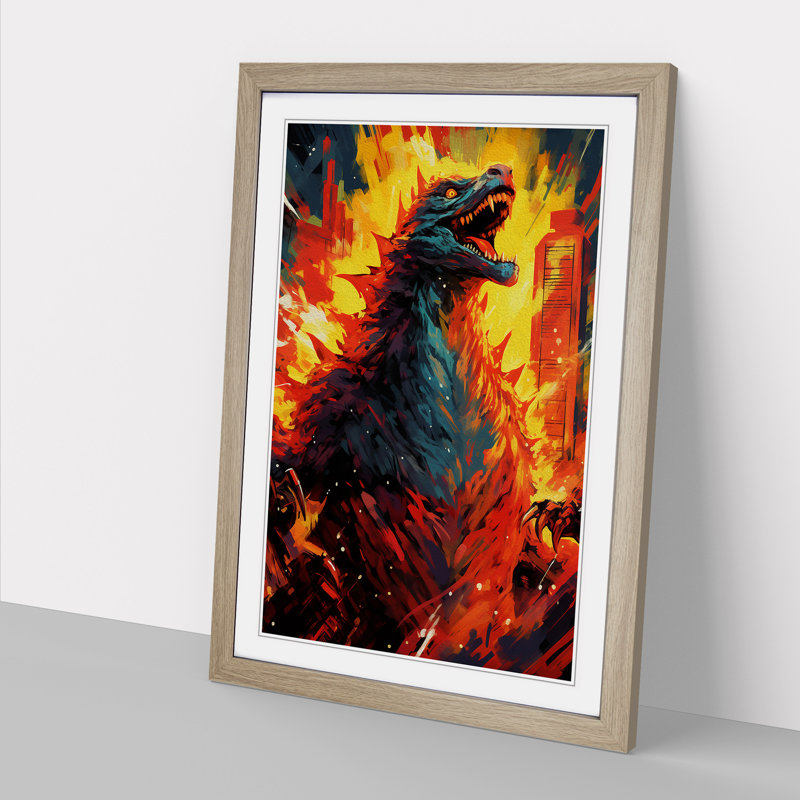 Godzilla Expressionism - Framed Print