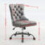 Chaise de bureau moderne capitonnée en velours capitonné avec base en métal doré, réglable et pivotante pour la maison ou le travail