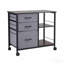Classeur mobile en métal, 3 tiroirs en tissu, 2 tablettes de bureau - brun-130375045