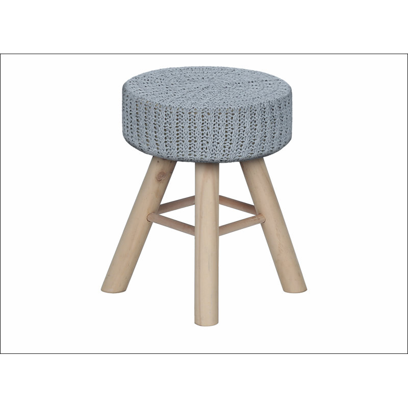 Repose-pieds, repose-pieds, repose-pieds, repose-pieds 12 po, velours gris, pieds en bois naturel