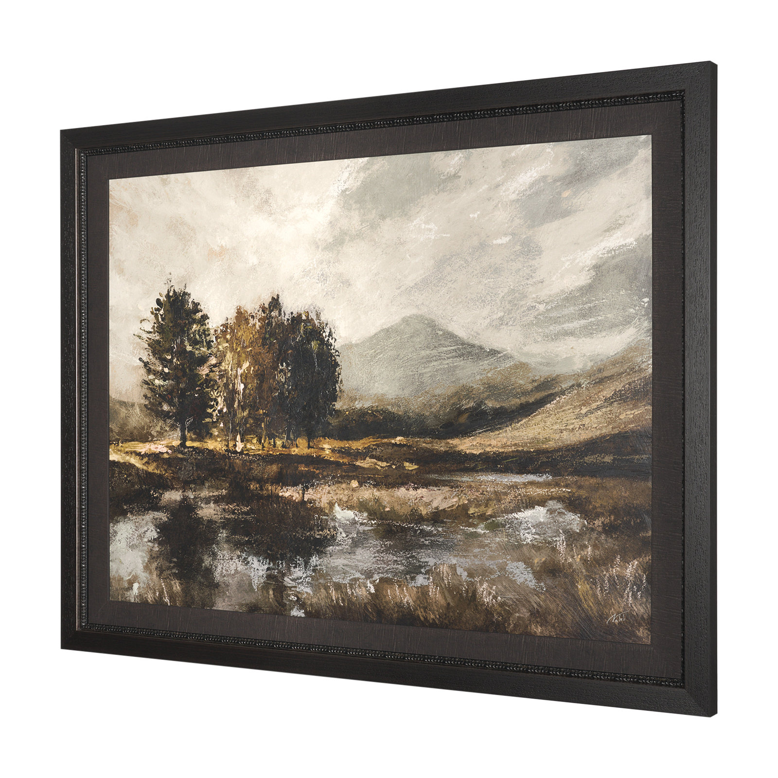 Old Style Landscape I Hand-Embellished Print, 44.3" H x 56.3" W x 1.6" D, Old Style Landscape