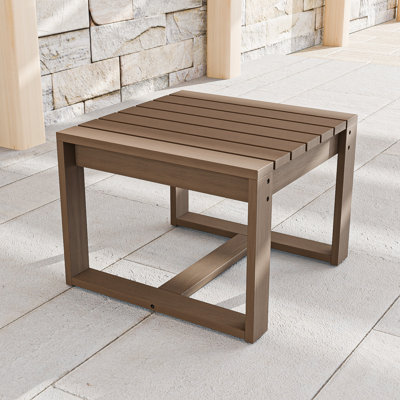 Square Solid Wood Cedar Coffee Table with Slat Top for Outdoor, Patio