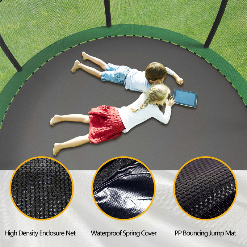 Nouveau trampoline de haute qualité, filet de sécurité, Vert