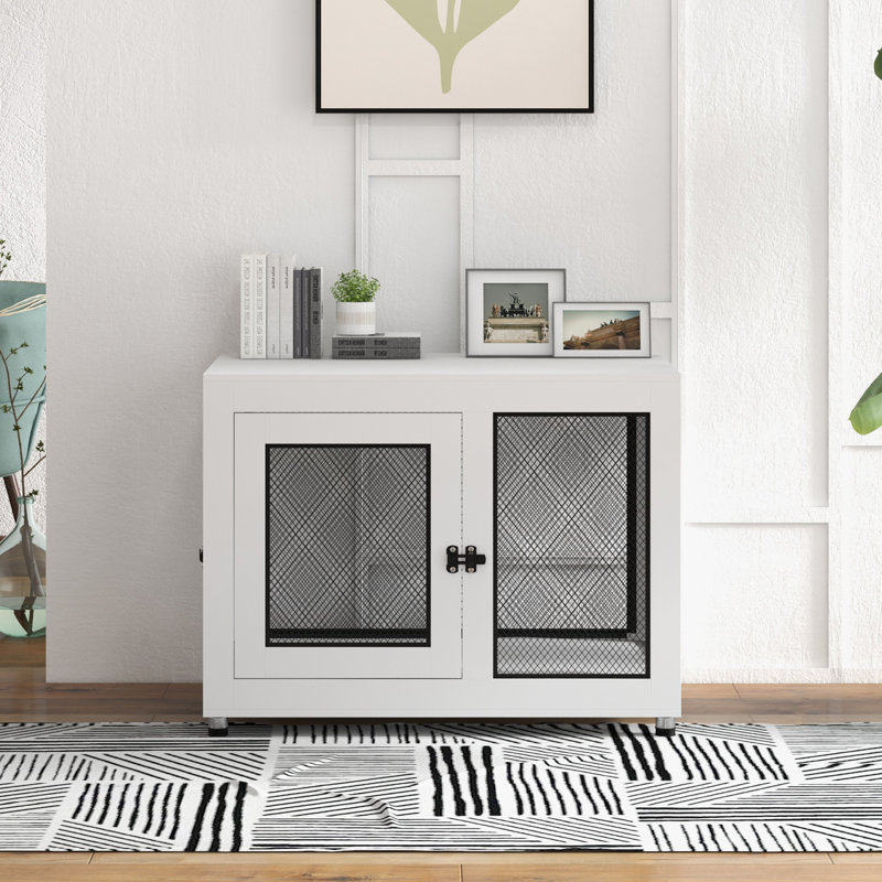 Furniture Style Crate with 2 Doors, White