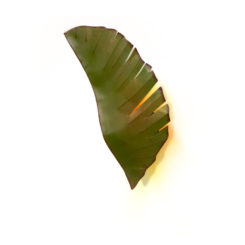 Applique murale 1 lumières Banana Leaf, H 17 po x l 12 po, Feuille de bananier
