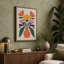 Coral Blooms in Vase Mid-Century 1 Piece Wrapped Canvas Wall Art-997246952-997246947
