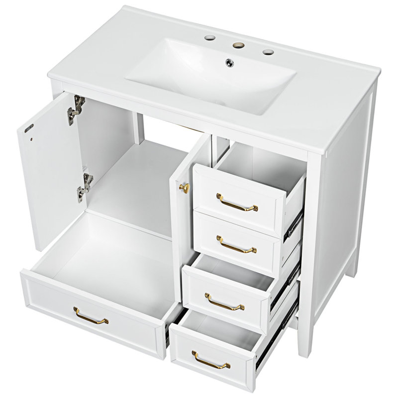 Bathroom Vanity With Sink, White