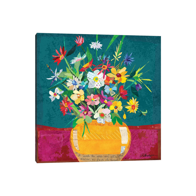 Collage Flower Pot Still Life 1 Piece Wrapped Canvas Wall Art, 93.98cm H x 93.98cm W x 3.81cm D