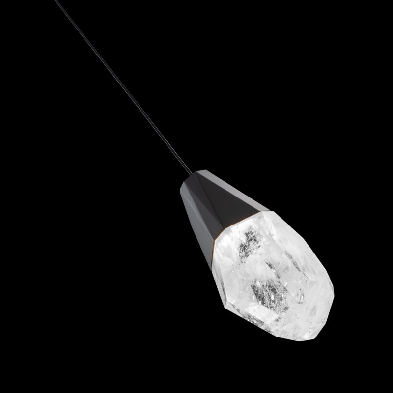 Martini 1 - Light LED Single Pendant, Black, Optic Haze Crystal