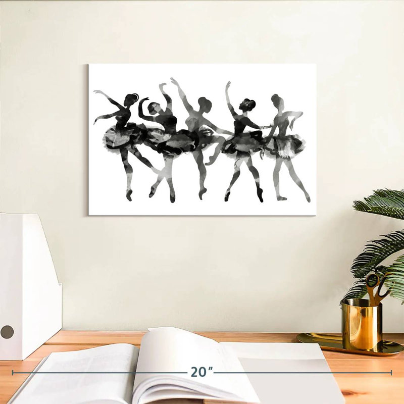 Enn ballerine noire silhouettes, H 8 po x l 12 po