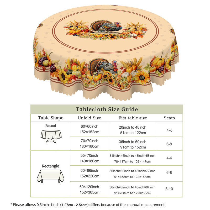 Machine-washable polyester tablecloth with rustic country design featuring squirrel patterns