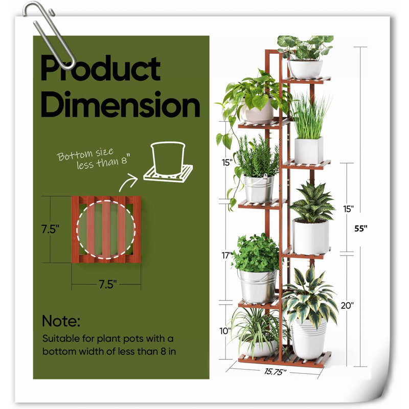 Support à plante d'intérieur, support à plante à 6 niveaux en bambou pour plantes d'intérieur, support à plante d'angle, support à plante à plusieurs niveaux