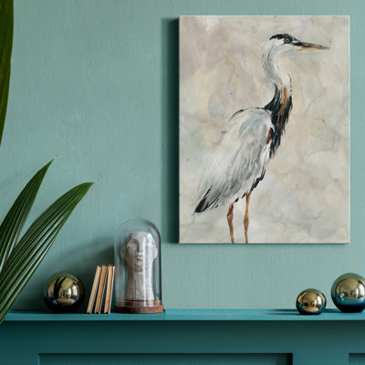 " Crane At Dusk I " Painting Print