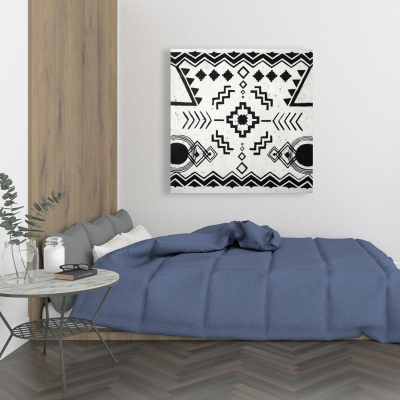 Toile blanche de style bohémien à motif ethnique - Art élégant