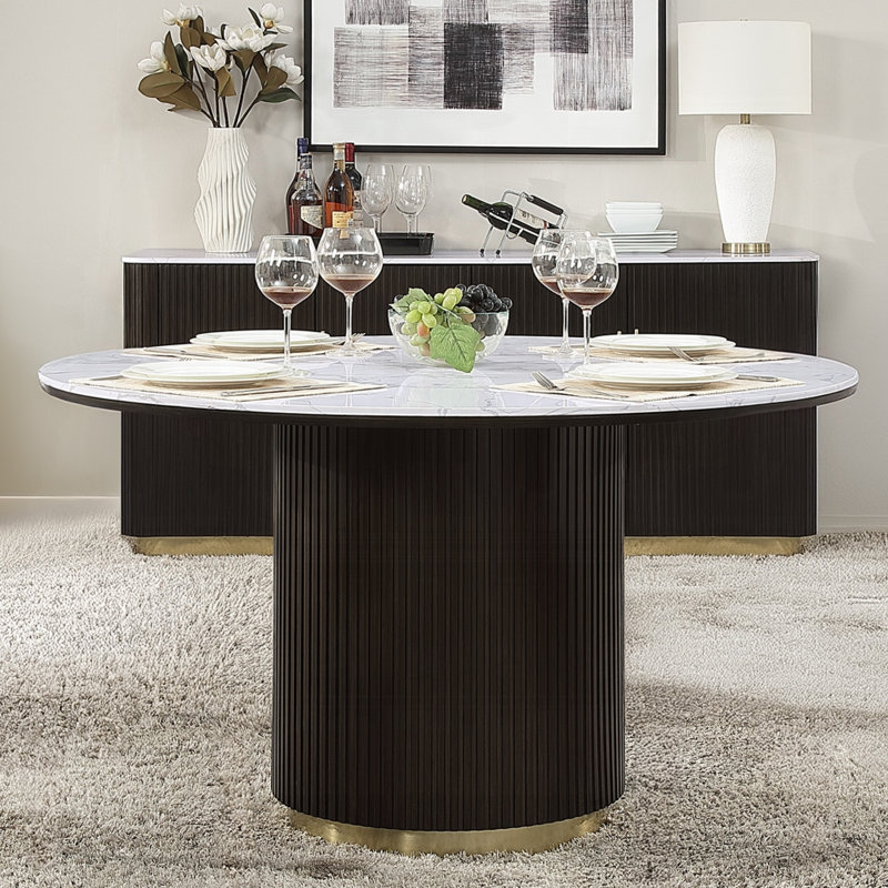 Killough Round Dining Table Set, Beige
