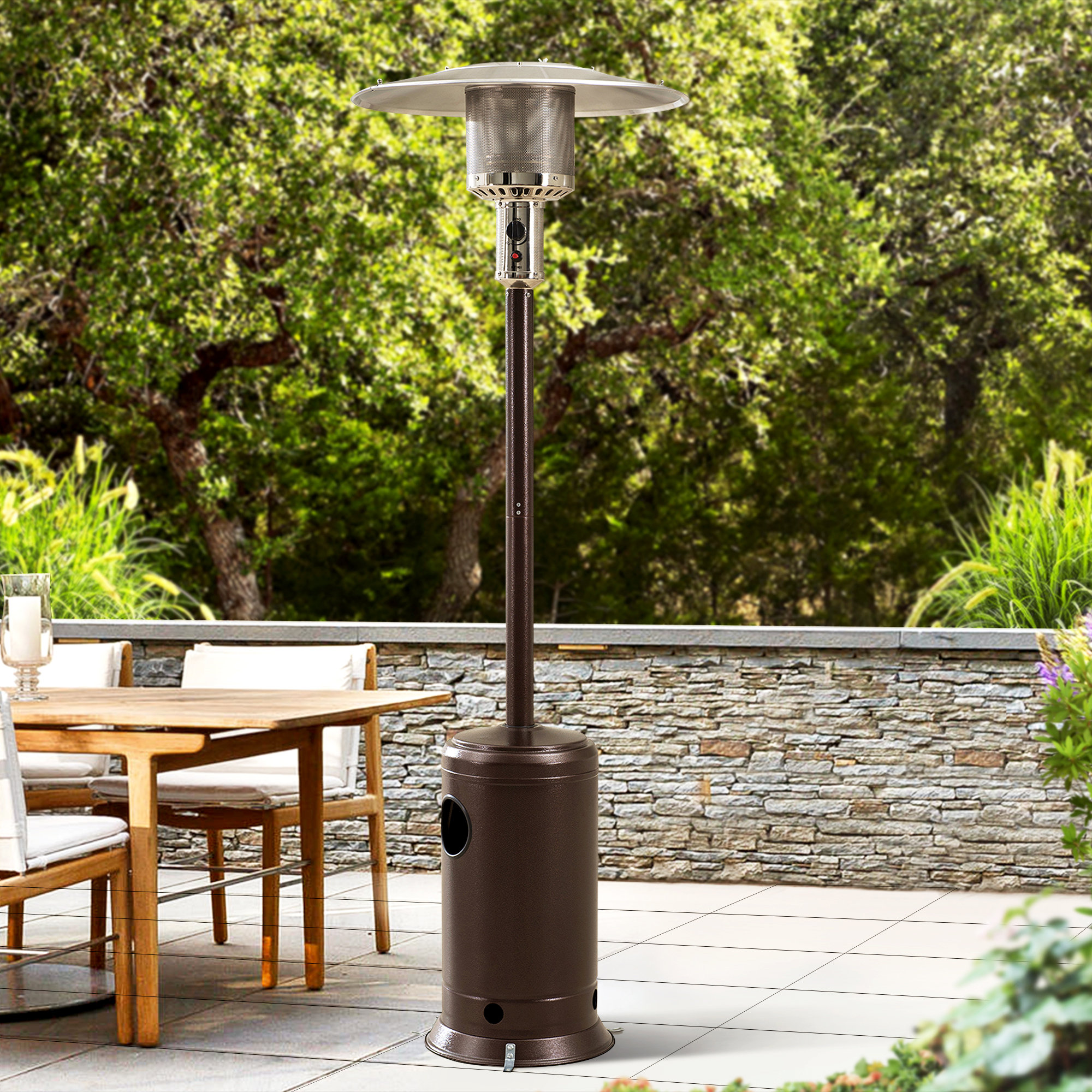 Sunjoy 47000 BTU Propane Standing Patio Heater u0026 Reviews | Wayfair