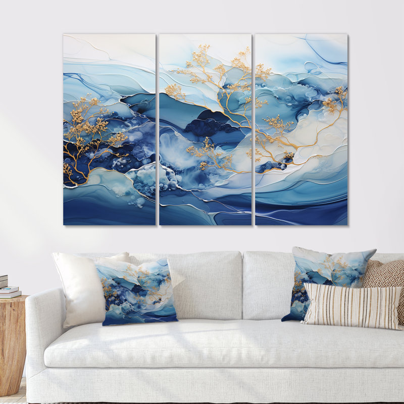 «White and Blue Alco», ensemble d'impressions d'art mural, Toile tendue, H 40 po x l 60 po x P 1 po