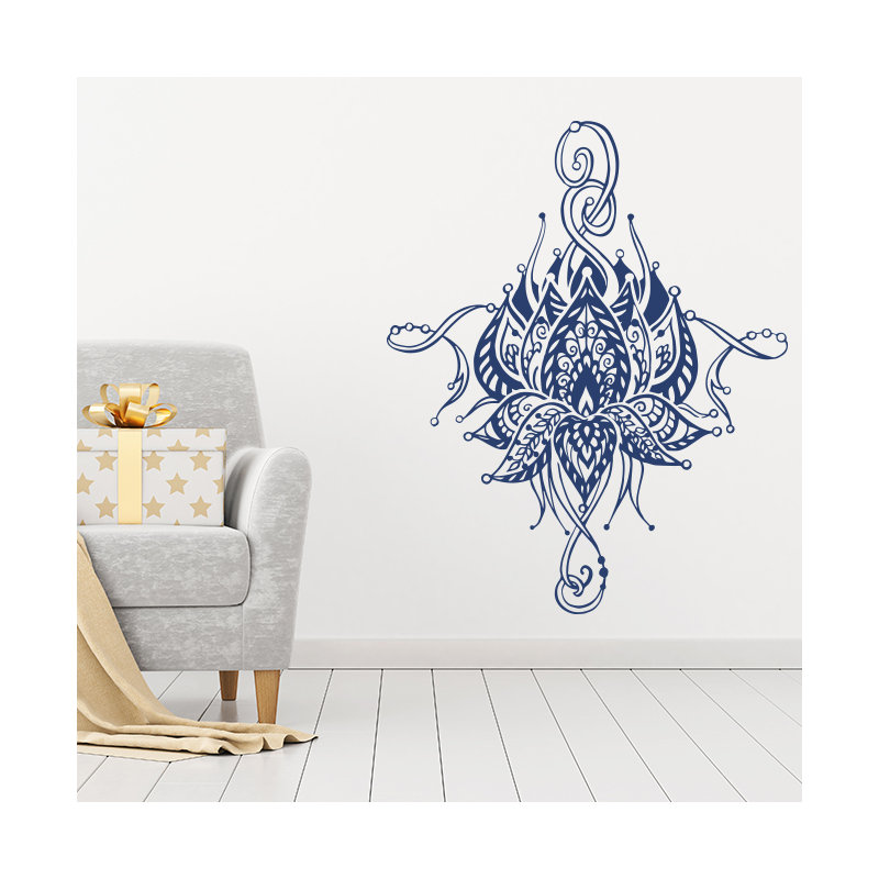 Décalcomanie murale fleur lotus Buller, Bleu