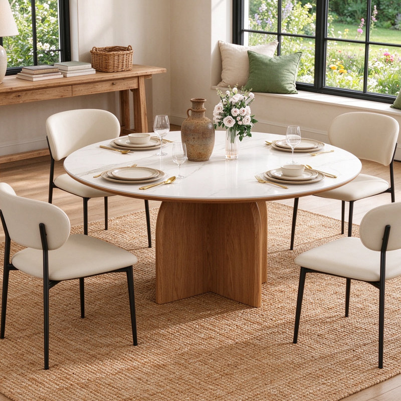 Table de salle à manger Jerhonda, H 30,3 po x L 59 po x l 59 po