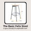 Tabouret en acier Felix, prêt à assembler-99356460-99356464-99356465