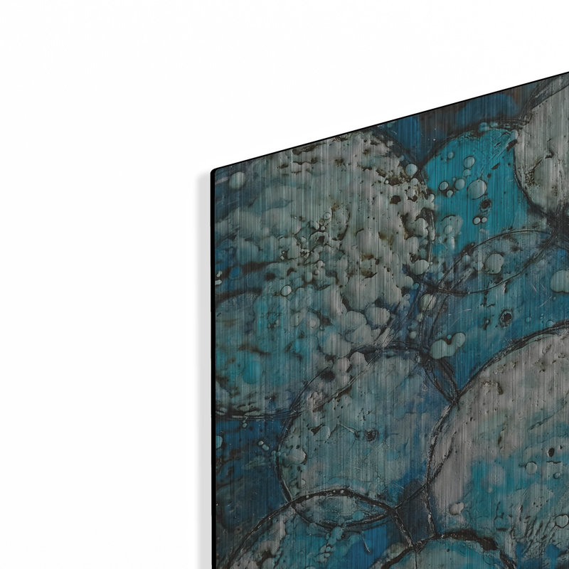 «Bubble Trees In Blue» par Britt Hallowell, H 36 po x l 36 po