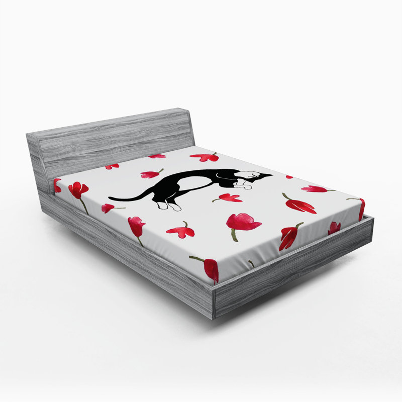 Microfiber Floral Fitted Sheet, Full/Double Fitted Sheet