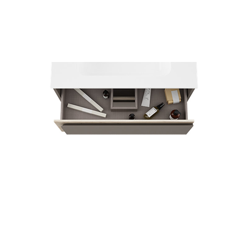 Ensemble de meuble-lavabo simple 40 po Cordoba, Taupe / bois, Taupe