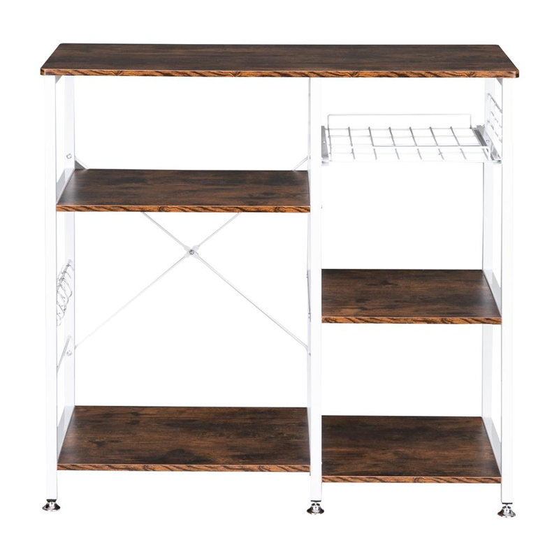 90cm W Steel Shelving Unit, Rustic Brown