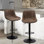 Swivel Upholstered Adjustable Height Counter Stool with Metal Frame
