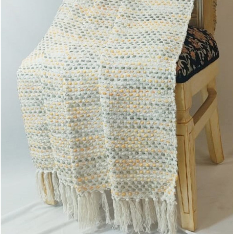 Chenille Throw Blanket, Yellow/Gray
