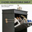 Armoire de rangement mince pour chaussures avec tiroirs rabattables et tablettes réglables noires-912462563