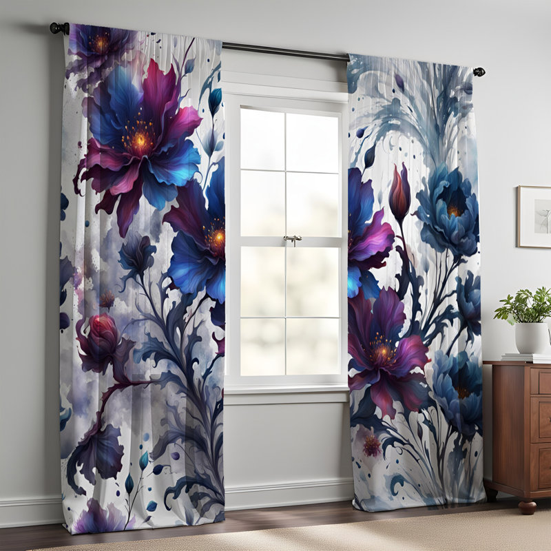 Paire de rideaux semi-transparents en polyester Eginhardt, L 40 po x L 52 po