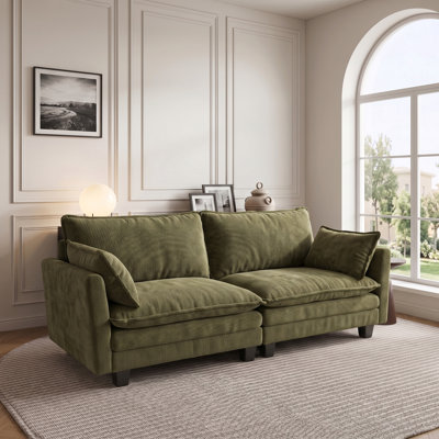 Compact Loveseat Sofa with Dual USB Charging Ports & Side Pockets for Small Spaces, Bedroom, Office, Apartment