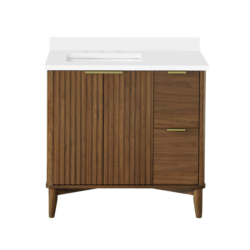 Gabi 36 in. Single Sink Bathroom Vanity, Warm Walnut