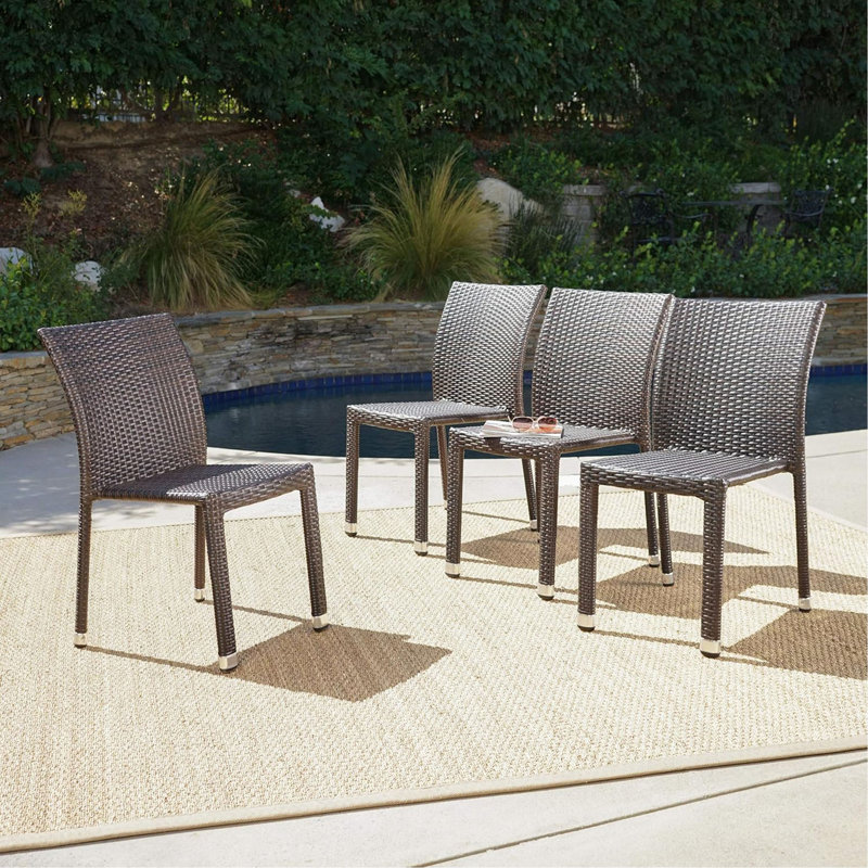 Chaise LARACHE en aluminium sans accoudoirs en rotin
