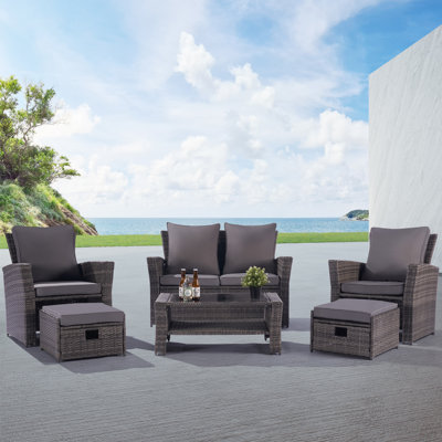 Jerney 6 - Person Patio Conversation Set with Cushions