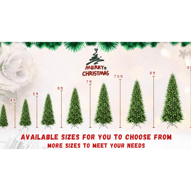 Arbre de Noël de 7,5 pi pour les petits espaces, 1396 branches Pe + réalistes, conception à charnières facile à installer, coins de soutien avec espaces restreints, pointes mixtes, assemblage en métal robuste